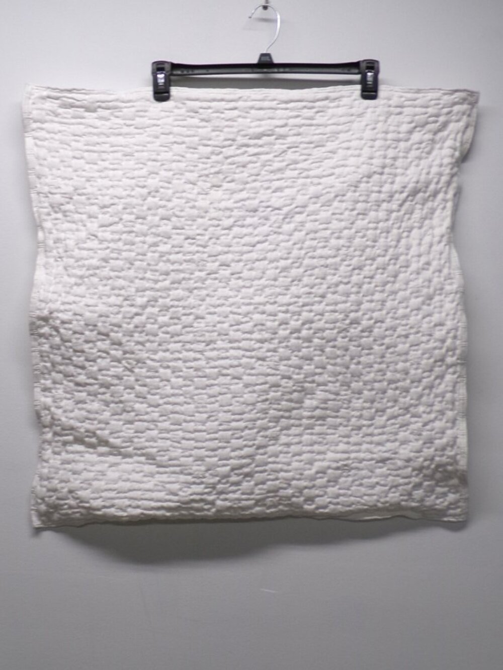 Annie Selke LODI Matelasse Pillow Sham EURO Cover WHITE Minimalist Luxury